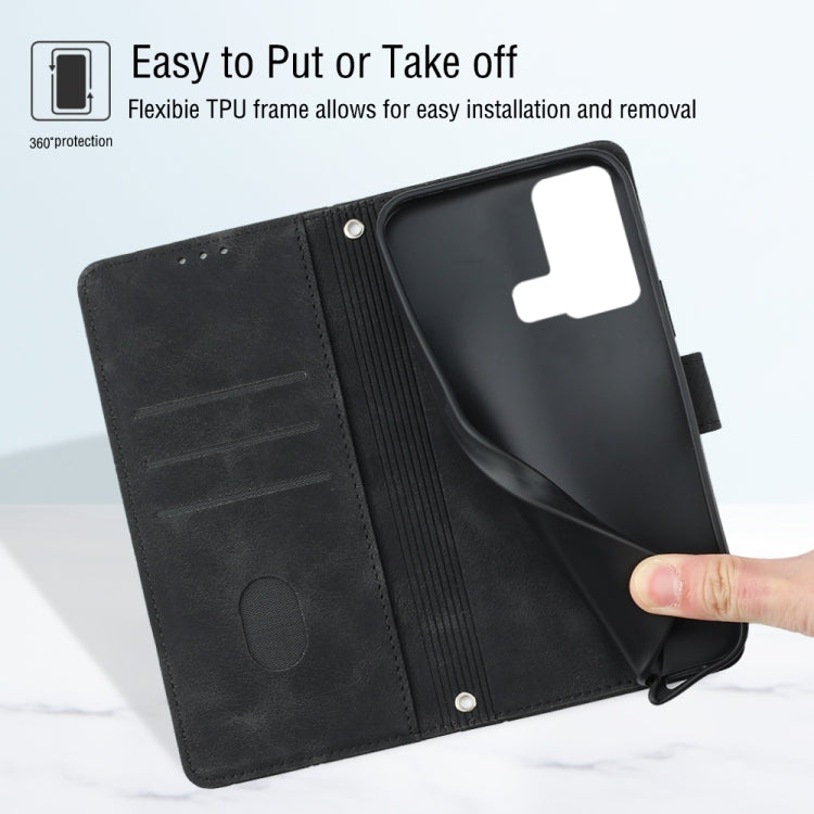 For Infinix Hot 12i X665 Skin-feel Embossed Leather Phone Case