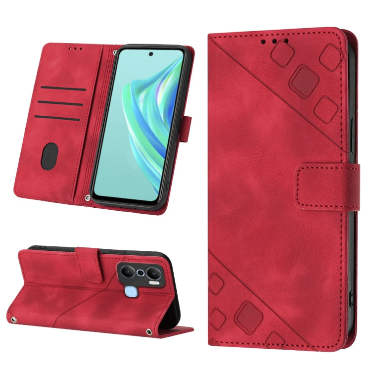 For Infinix Hot 20 Play Skin-feel Embossed Leather Phone Case