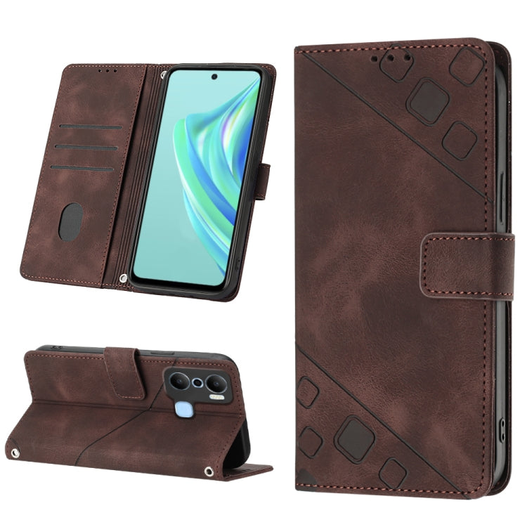 For Infinix Hot 20 Play Skin-feel Embossed Leather Phone Case
