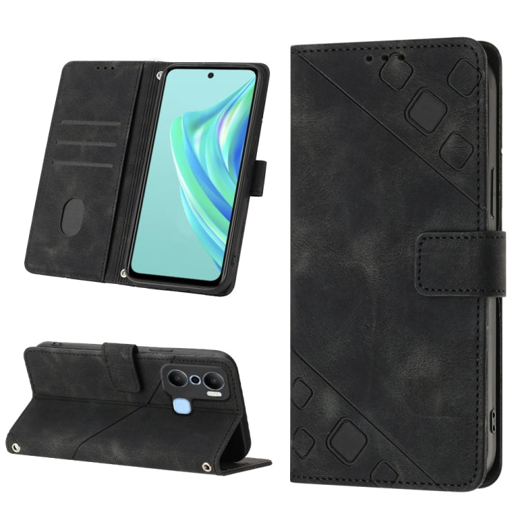 For Infinix Hot 20 Play Skin-feel Embossed Leather Phone Case