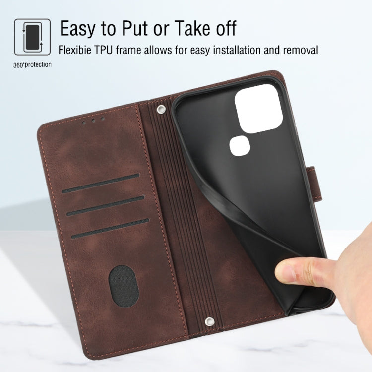 For Infinix Smart 6 Skin-feel Embossed Leather Phone Case