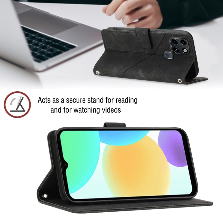 For Infinix Smart 6 Skin-feel Embossed Leather Phone Case