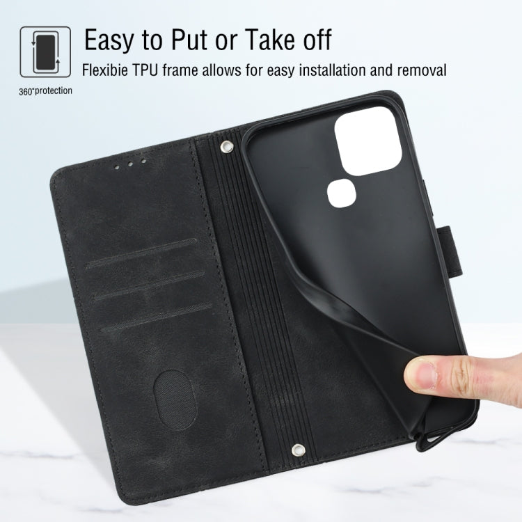 For Infinix Smart 6 Skin-feel Embossed Leather Phone Case