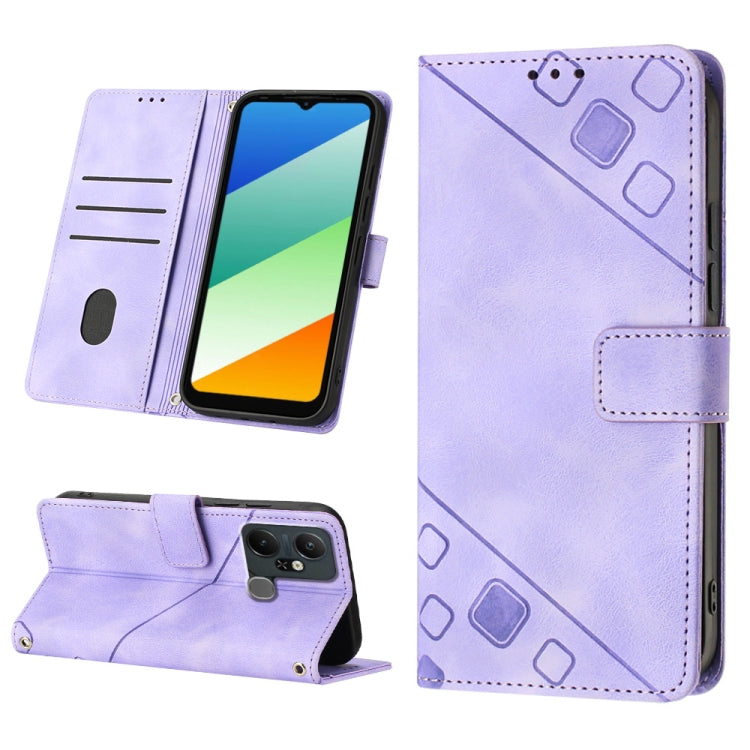 For Infinix Smart 6 Plus X6823 Skin-feel Embossed Leather Phone Case