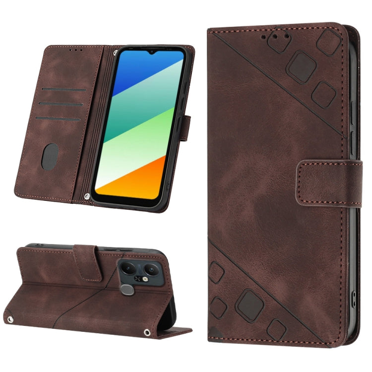 For Infinix Smart 6 Plus X6823 Skin-feel Embossed Leather Phone Case