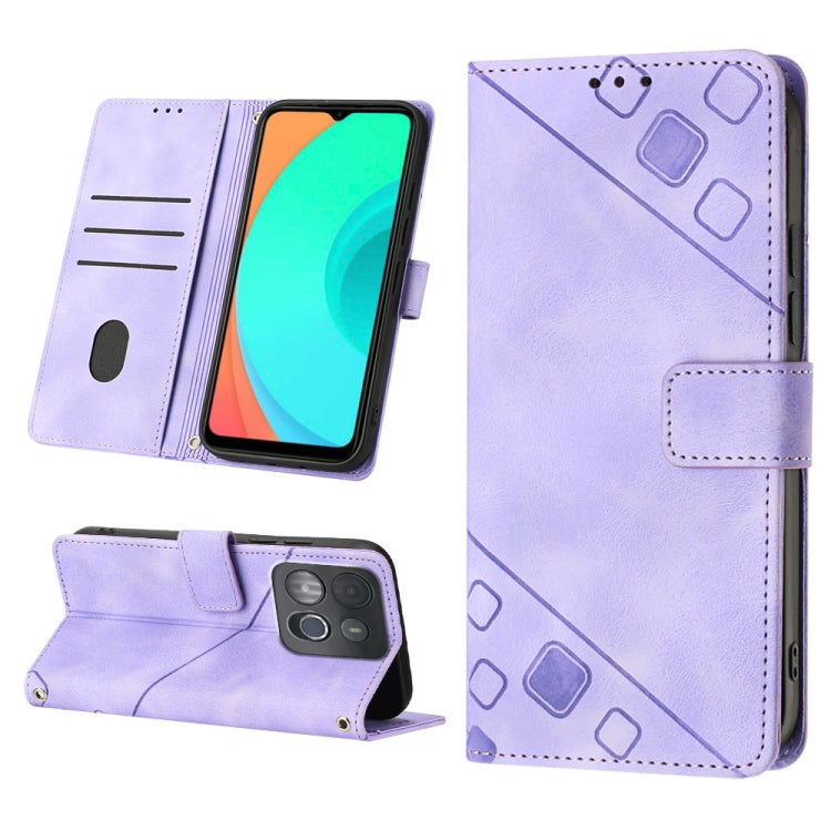 For Infinix Smart 7 X6515 Skin-feel Embossed Leather Phone Case