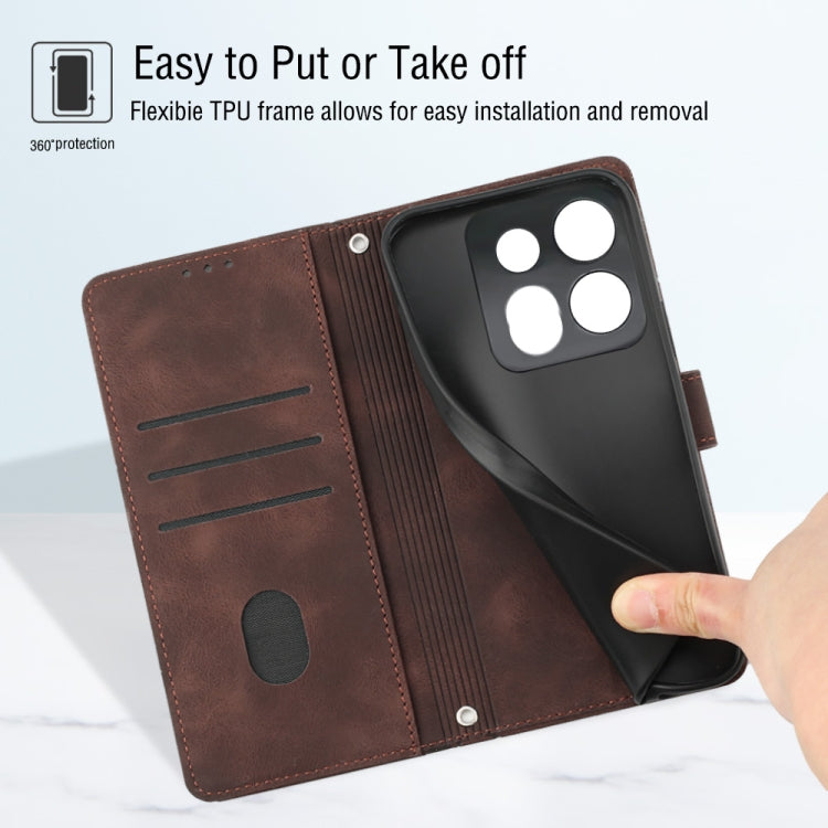 For Infinix Smart 7 X6515 Skin-feel Embossed Leather Phone Case