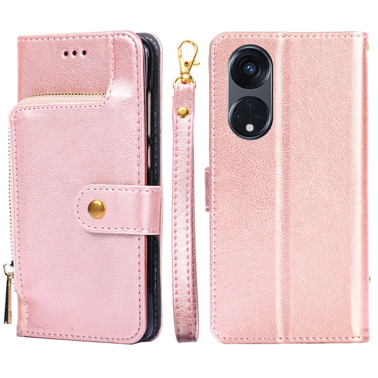 For OPPO Reno8 T 5G/A1 Pro 5G Zipper Bag Leather Phone Case