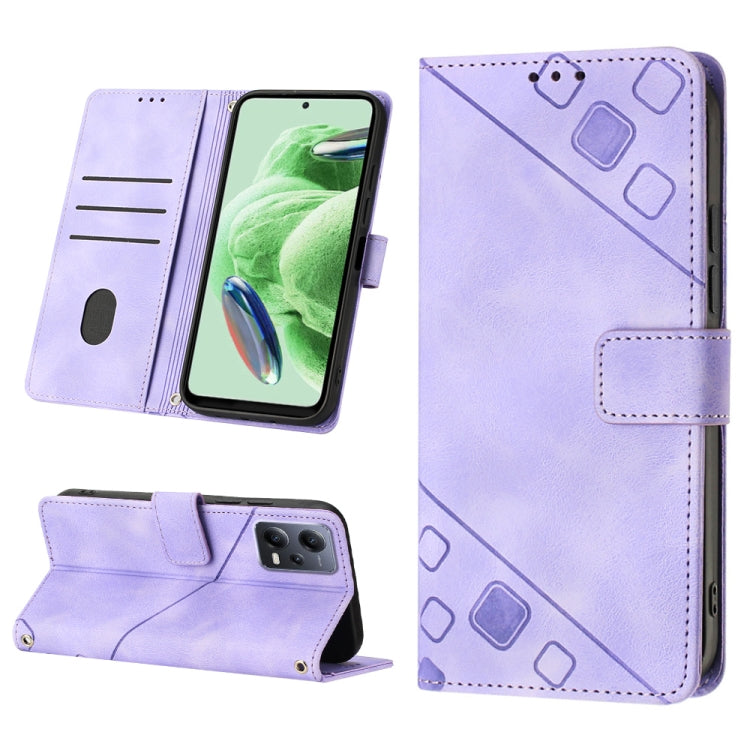 For Xiaomi Redmi Note 12 Global Skin-feel Embossed Leather Phone Case