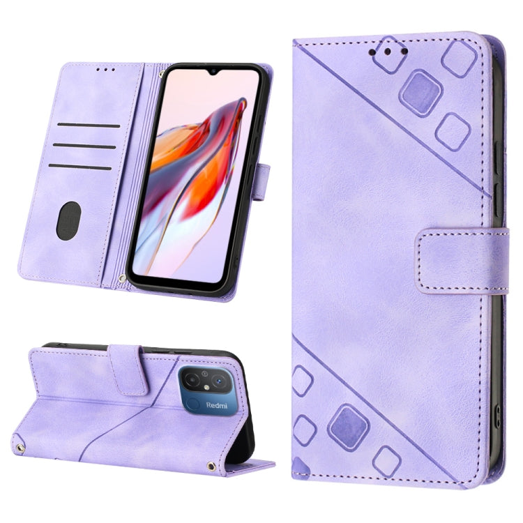 For Xiaomi Redmi 12C / 11A 4G Skin-feel Embossed Leather Phone Case