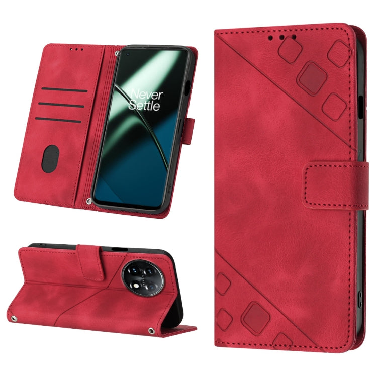 For OnePlus 11 Skin-feel Embossed Leather Phone Case