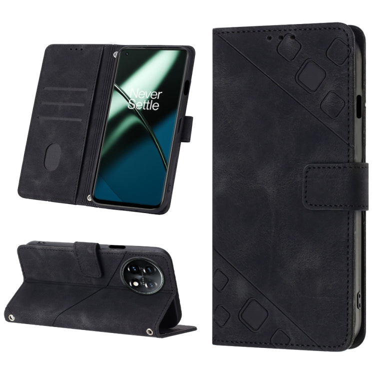 For OnePlus 11 Skin-feel Embossed Leather Phone Case