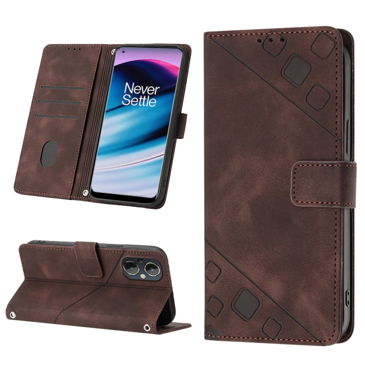 Skin-feel Embossed Leather Phone Case For OnePlus Nord N20 5G / OPPO Reno7 Z / Reno7 Lite / Reno8 Lite 5G Global/ F21 Pro 5G Indian