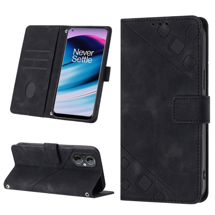 Skin-feel Embossed Leather Phone Case For OnePlus Nord N20 5G / OPPO Reno7 Z / Reno7 Lite / Reno8 Lite 5G Global/ F21 Pro 5G Indian