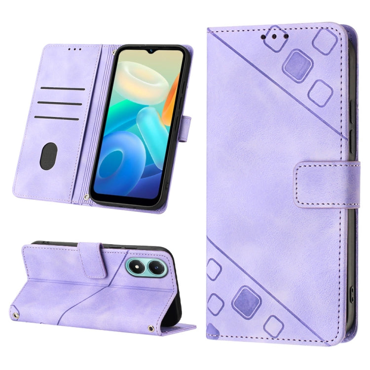 For vivo Y02s Skin-feel Embossed Leather Phone Case