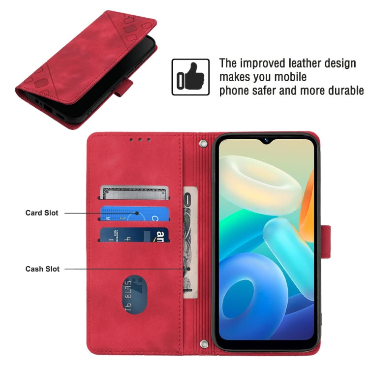 For vivo Y02s Skin-feel Embossed Leather Phone Case