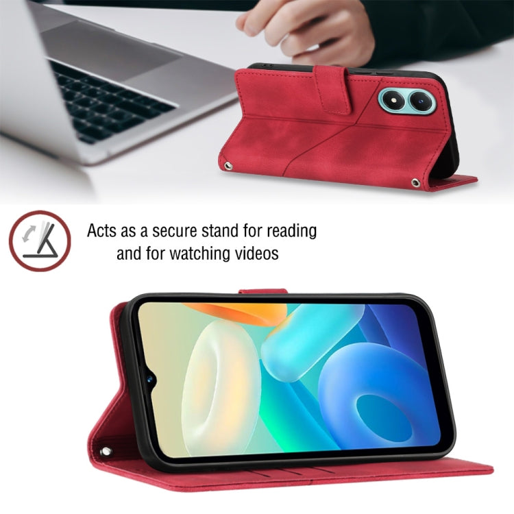 For vivo Y02s Skin-feel Embossed Leather Phone Case