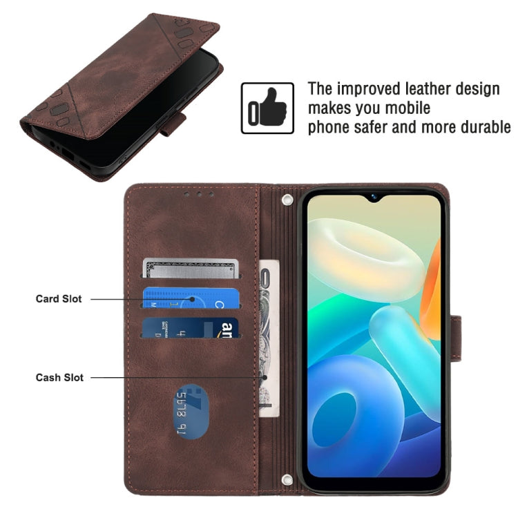 For vivo Y02s Skin-feel Embossed Leather Phone Case
