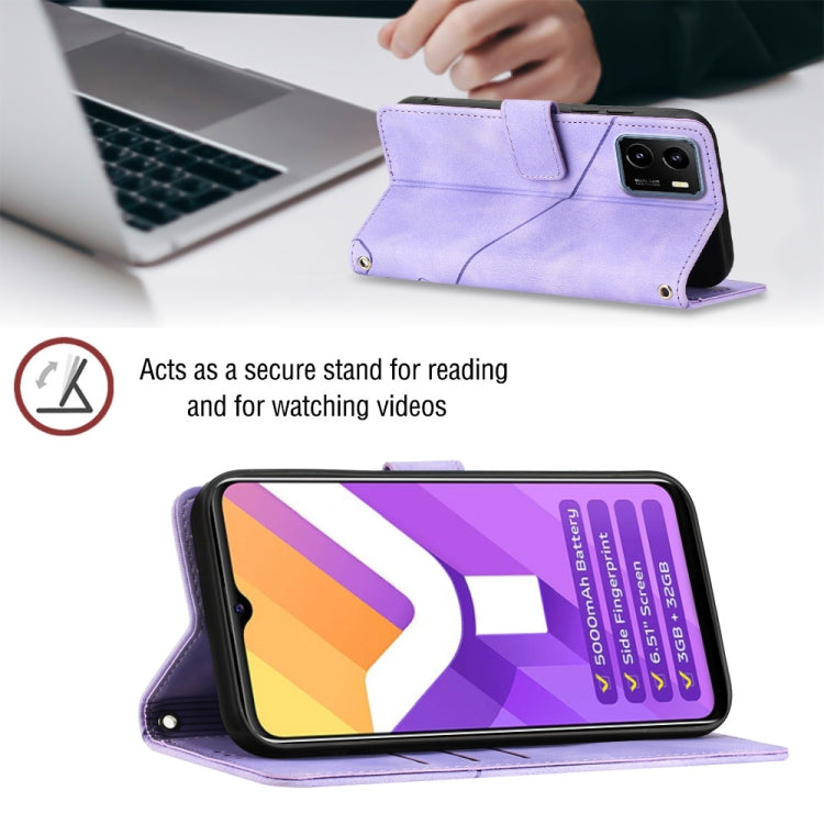 For vivo Y15s 2021 / Y15a Skin-feel Embossed Leather Phone Case