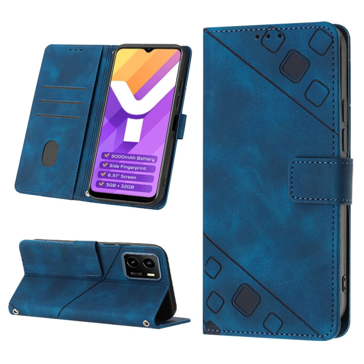 For vivo Y15s 2021 / Y15a Skin-feel Embossed Leather Phone Case