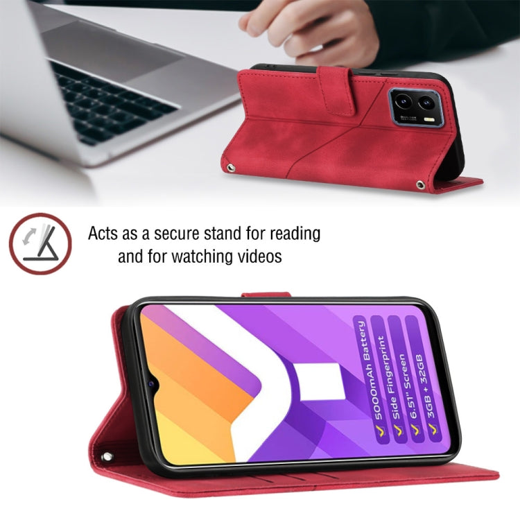 For vivo Y15s 2021 / Y15a Skin-feel Embossed Leather Phone Case