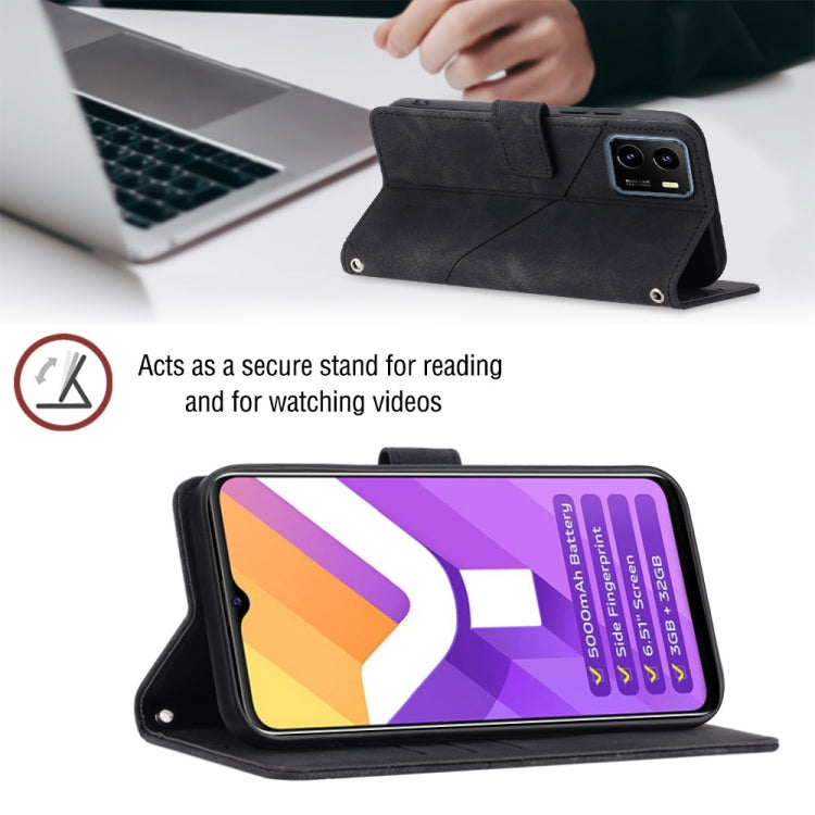 For vivo Y15s 2021 / Y15a Skin-feel Embossed Leather Phone Case