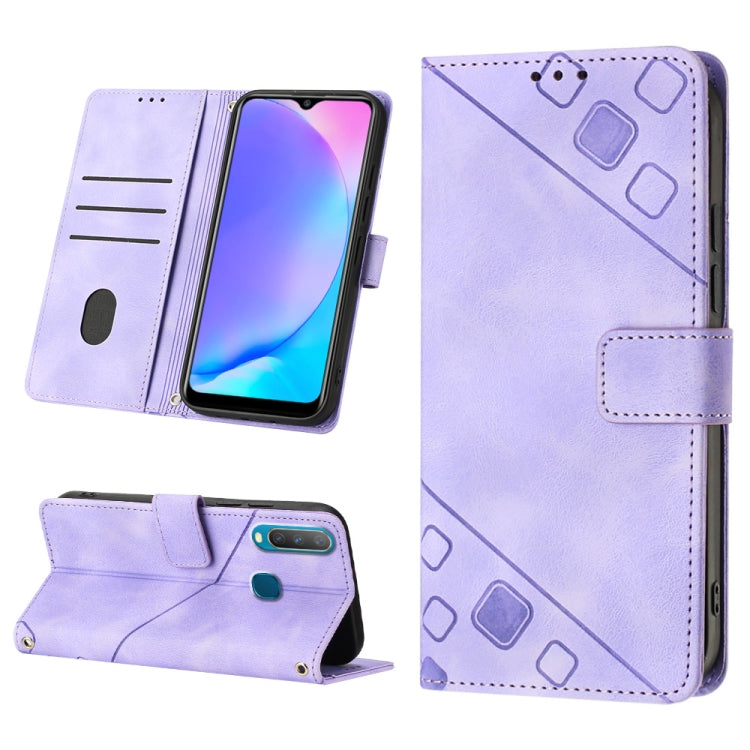 For vivo Y17 / Y15 / Y12 / U10 / Y11 / Y3 Skin-feel Embossed Leather Phone Case