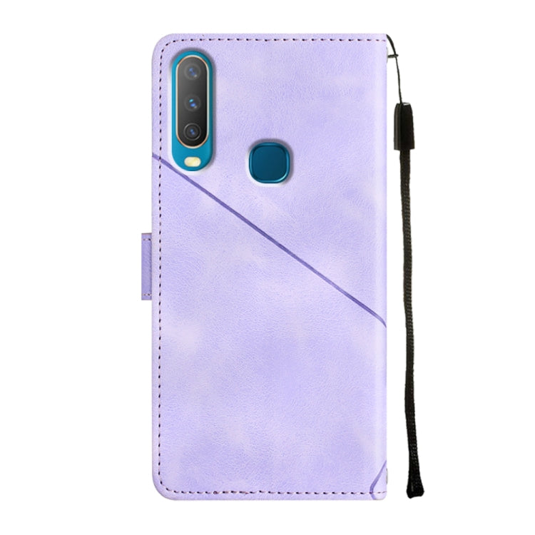 For vivo Y17 / Y15 / Y12 / U10 / Y11 / Y3 Skin-feel Embossed Leather Phone Case