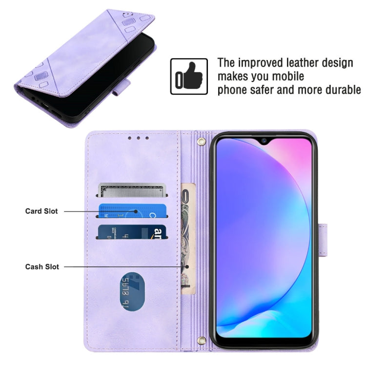 For vivo Y17 / Y15 / Y12 / U10 / Y11 / Y3 Skin-feel Embossed Leather Phone Case