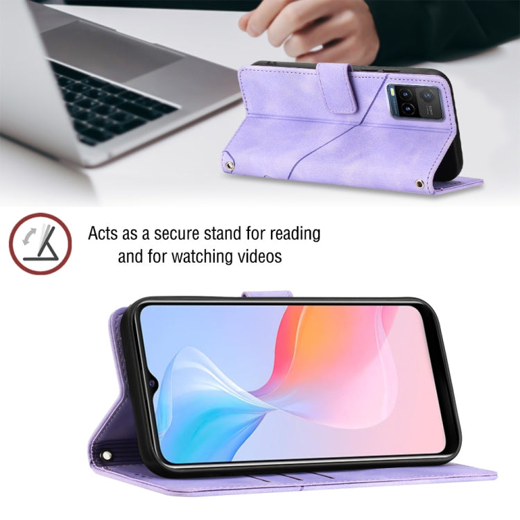 For vivo Y21 2021 / Y33s / Y21s Skin-feel Embossed Leather Phone Case