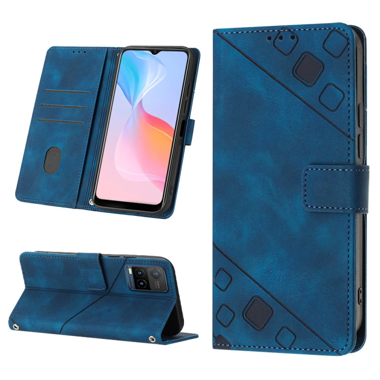 For vivo Y21 2021 / Y33s / Y21s Skin-feel Embossed Leather Phone Case