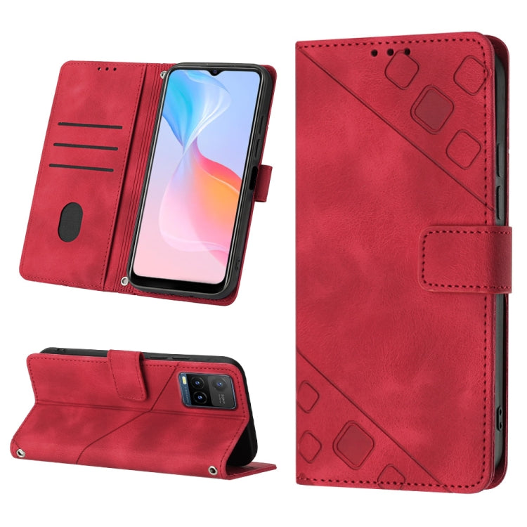 For vivo Y21 2021 / Y33s / Y21s Skin-feel Embossed Leather Phone Case