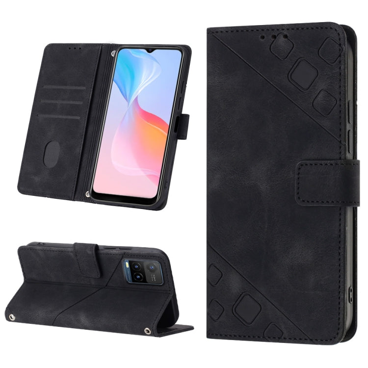 For vivo Y21 2021 / Y33s / Y21s Skin-feel Embossed Leather Phone Case