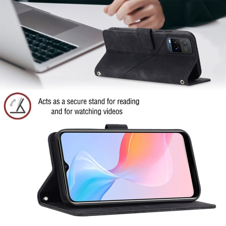 For vivo Y21 2021 / Y33s / Y21s Skin-feel Embossed Leather Phone Case