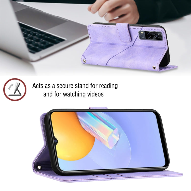 For vivo Y51 2020 / Y31 2021 / Y51a / Y53s 4G Skin-feel Embossed Leather Phone Case