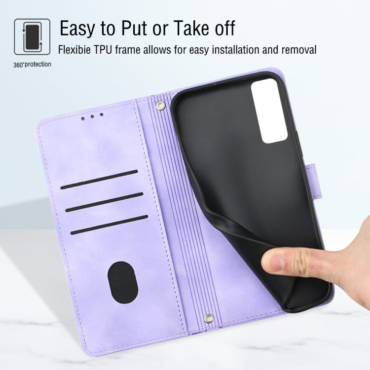 For vivo Y51 2020 / Y31 2021 / Y51a / Y53s 4G Skin-feel Embossed Leather Phone Case