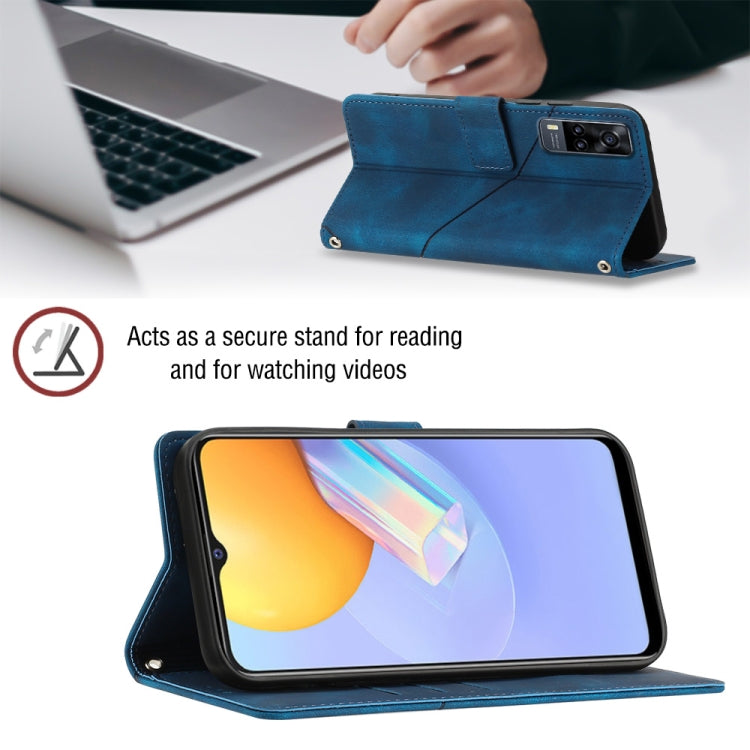 For vivo Y51 2020 / Y31 2021 / Y51a / Y53s 4G Skin-feel Embossed Leather Phone Case