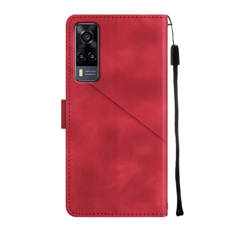 For vivo Y51 2020 / Y31 2021 / Y51a / Y53s 4G Skin-feel Embossed Leather Phone Case