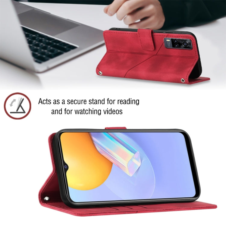 For vivo Y51 2020 / Y31 2021 / Y51a / Y53s 4G Skin-feel Embossed Leather Phone Case