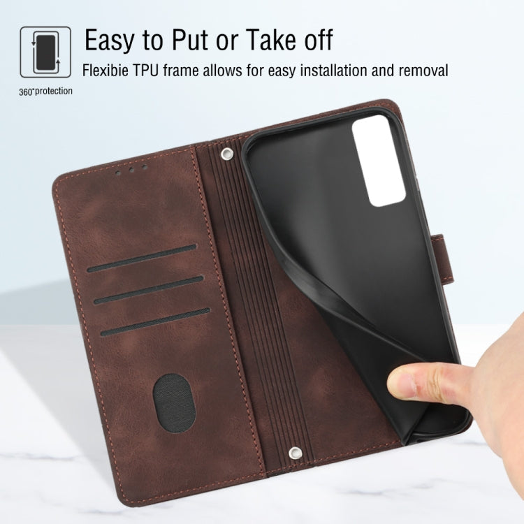 For vivo Y51 2020 / Y31 2021 / Y51a / Y53s 4G Skin-feel Embossed Leather Phone Case