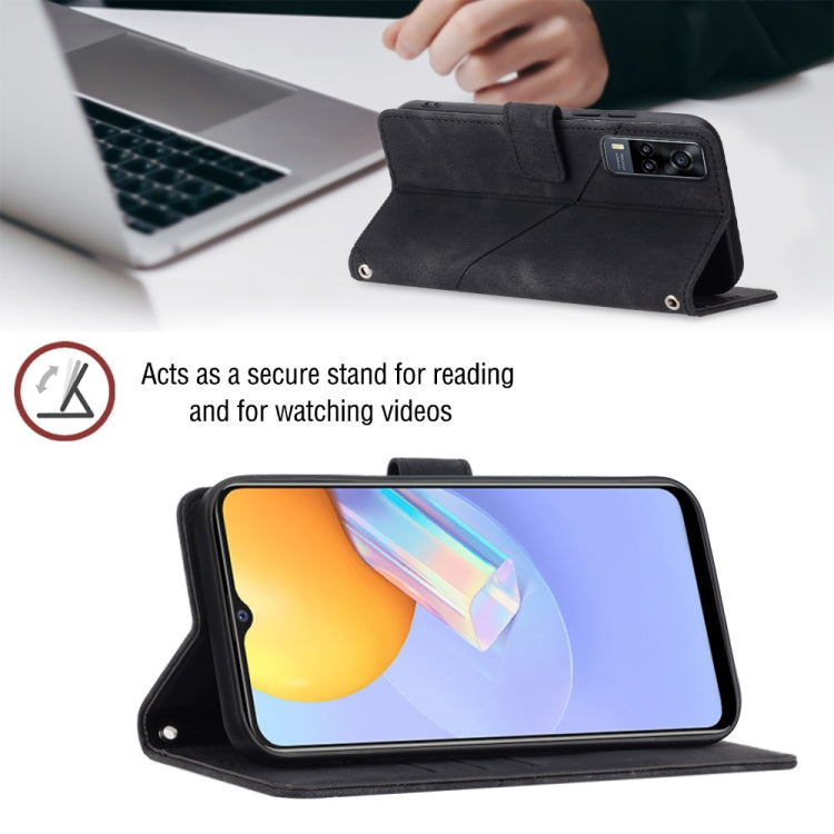 For vivo Y51 2020 / Y31 2021 / Y51a / Y53s 4G Skin-feel Embossed Leather Phone Case