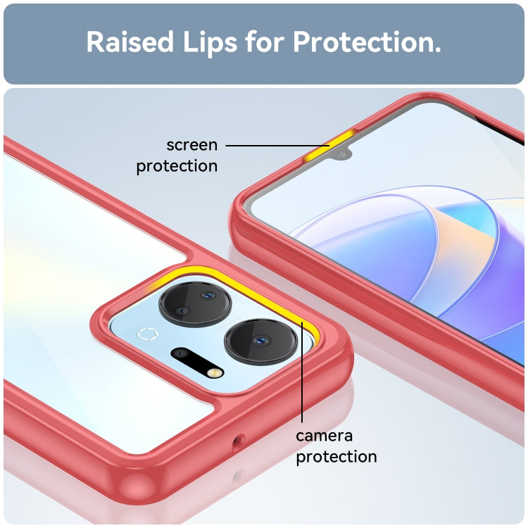 For Honor X7A Colorful Series Acrylic + TPU Phone Case