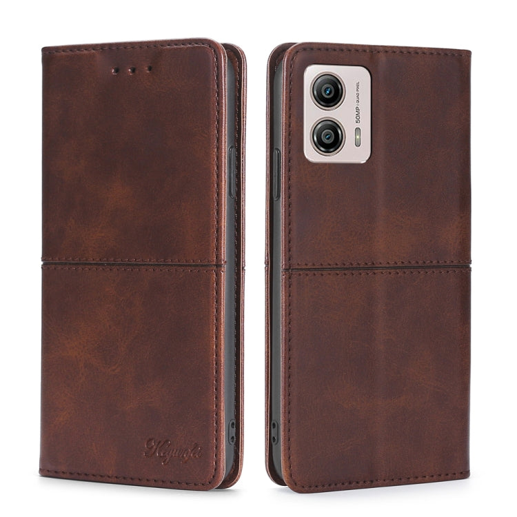 For Motorola Moto G53 5G/G13 4G/G23 4G Cow Texture Magnetic Horizontal Flip Leather Phone Case