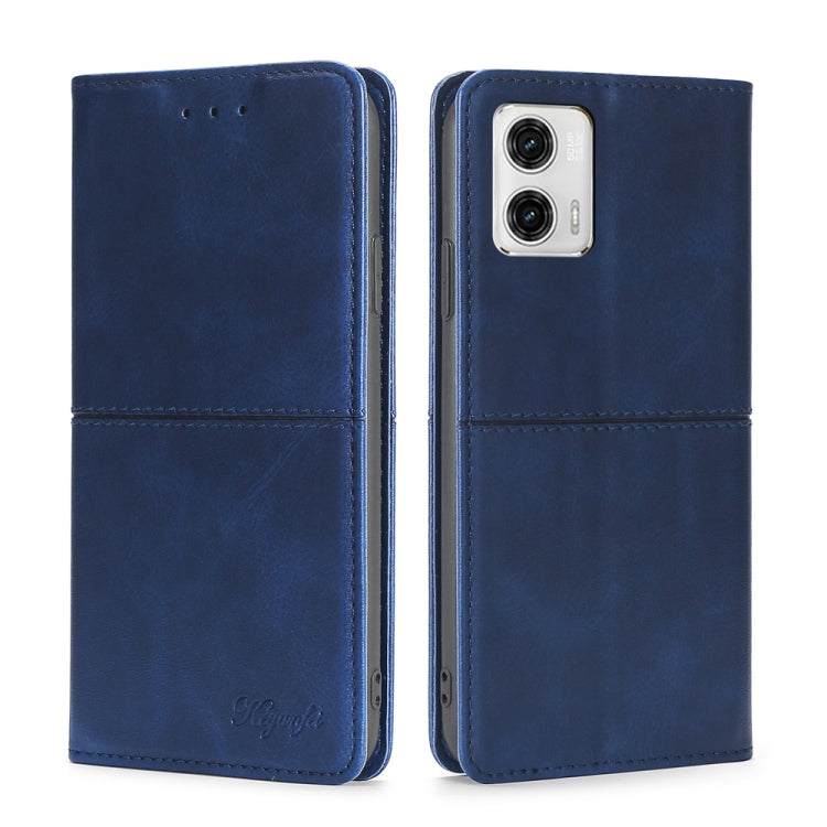 For Motorola Moto G73 5G Cow Texture Magnetic Horizontal Flip Leather Phone Case