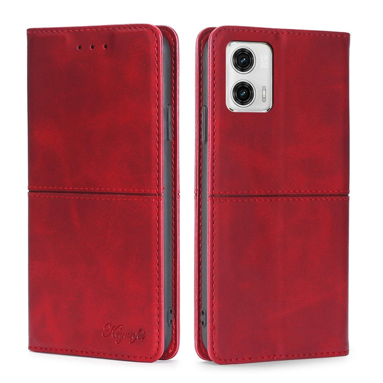For Motorola Moto G73 5G Cow Texture Magnetic Horizontal Flip Leather Phone Case