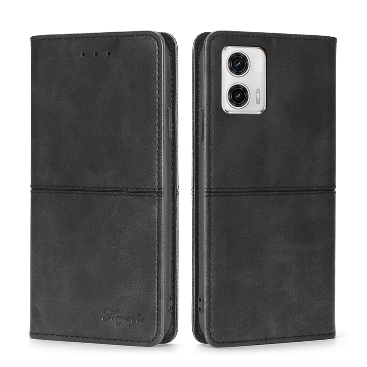 For Motorola Moto G73 5G Cow Texture Magnetic Horizontal Flip Leather Phone Case
