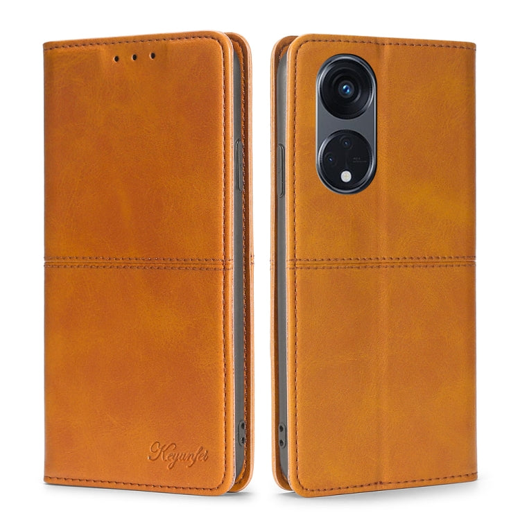 For OPPO Reno8 T 5G/A1 Pro 5G Cow Texture Magnetic Horizontal Flip Leather Phone Case