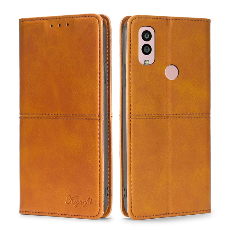 For Kyocera Android One S10 Cow Texture Magnetic Horizontal Flip Leather Phone Case