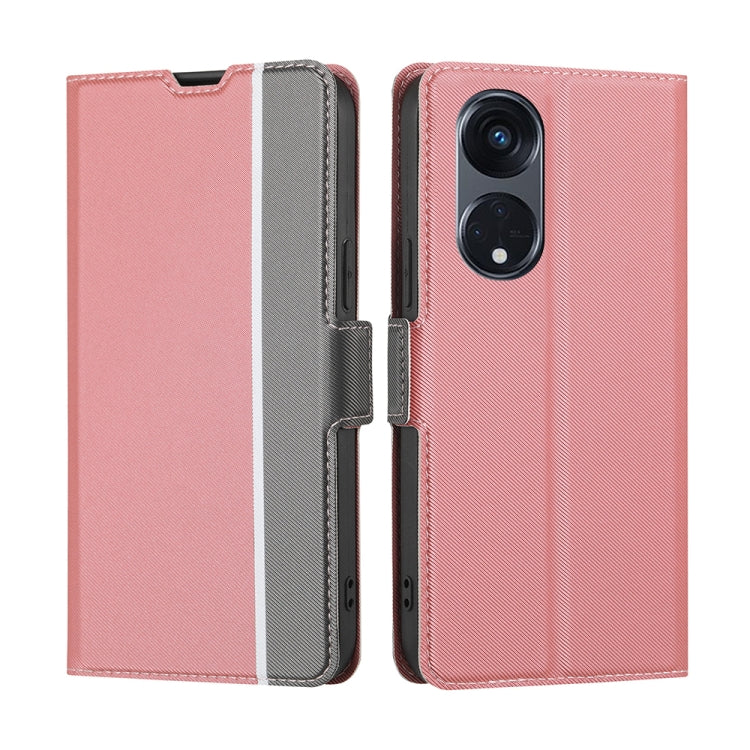 For OPPO Reno8 T 5G/A1 Pro 5G Twill Texture Side Buckle Leather Phone Case