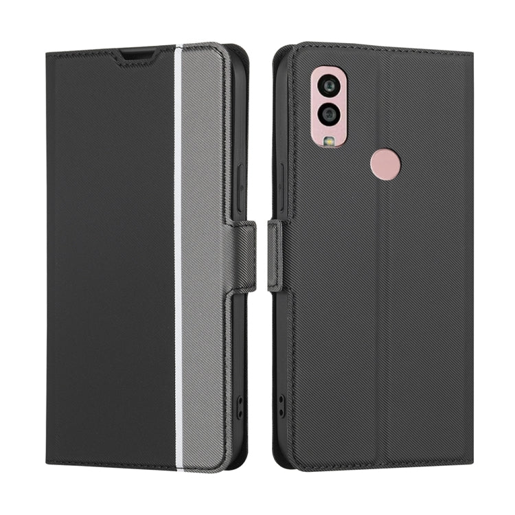 For Kyocera Android One S10 Twill Texture Side Buckle Leather Phone Case